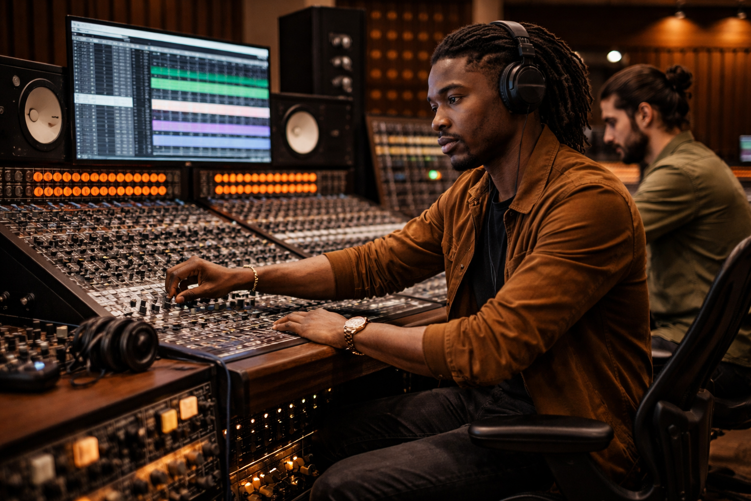 Mix engineer at console